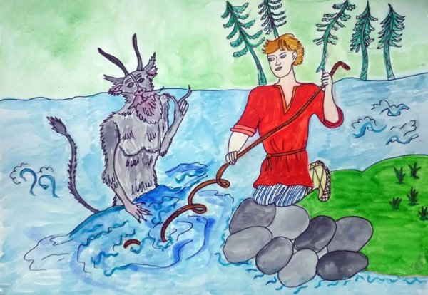 Рисунок сказка о попе и о работнике его Балде легко