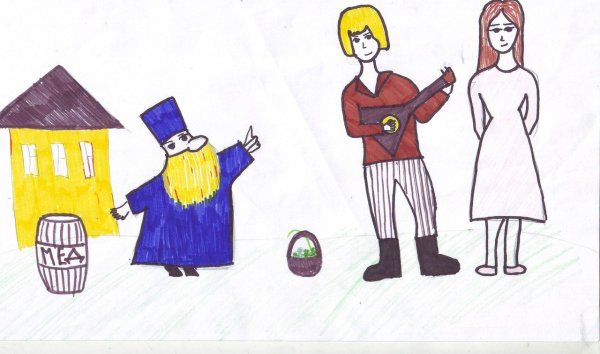 Иллюстрация к сказке о попе и работнике его Балде рисунок