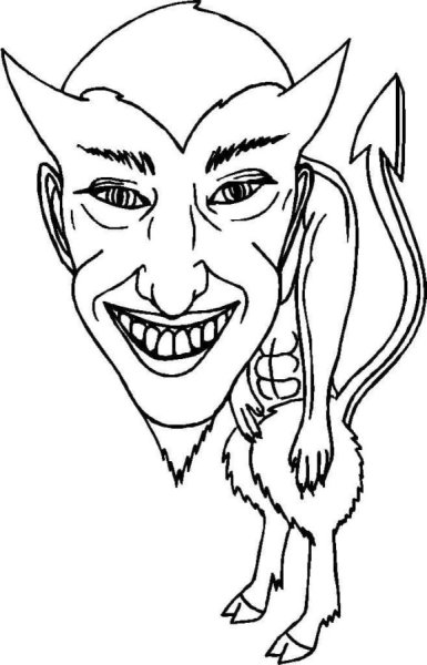 Черт раскраска для детей