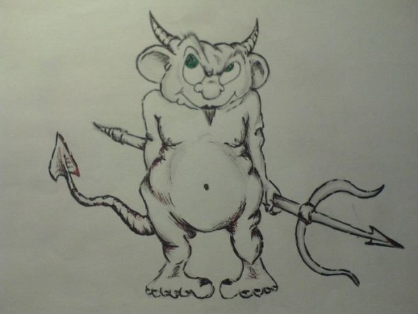 Чертик рисунок карандашом