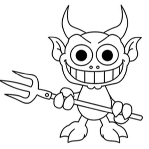 Чертенок раскраска для детей