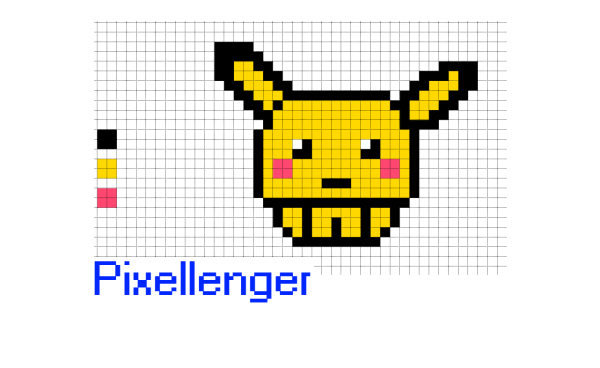 Пикачу по клеточкам маленький