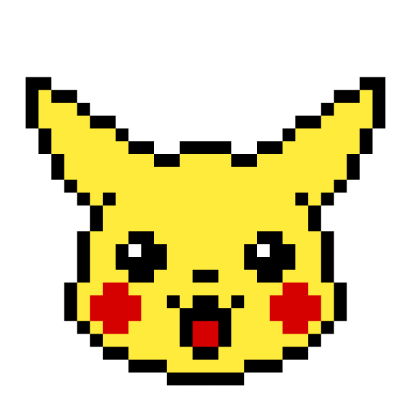 Рисунок по клеточкам Пикачу легкие