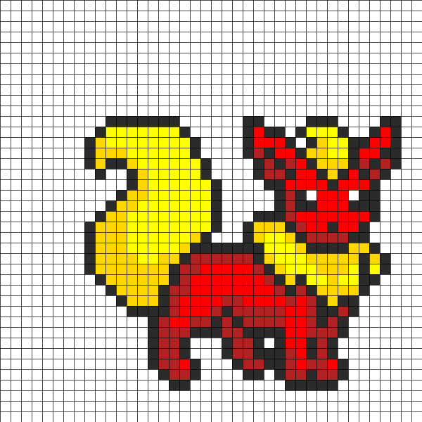 Рисунки по клеточкам в тетради Пикачу