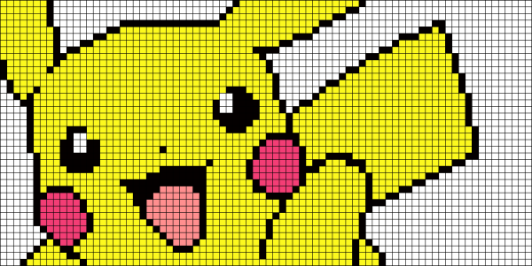 Рисунки по клеткам Пикачу