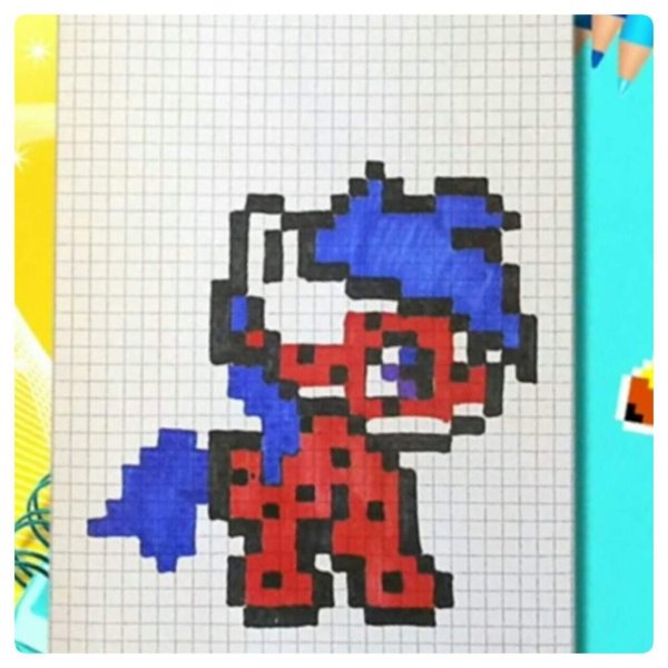 Рисунки по клеткам лёгкие