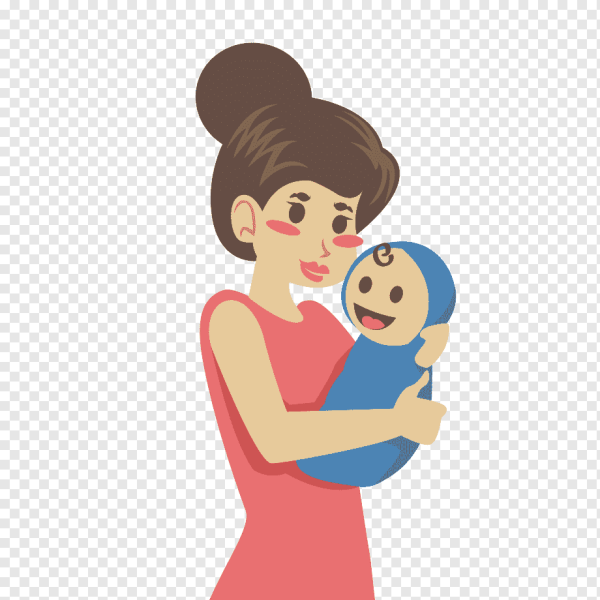 Мама с ребенком на прозрачном фоне