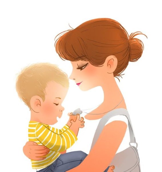 Мама с ребенком мультяшные