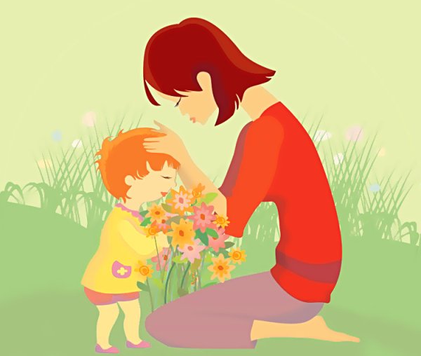 Мама обнимает малыша для детского сада