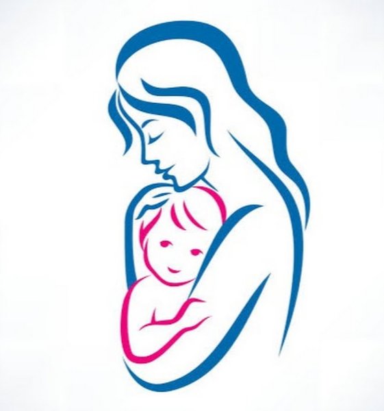Мама с младенцем силуэт