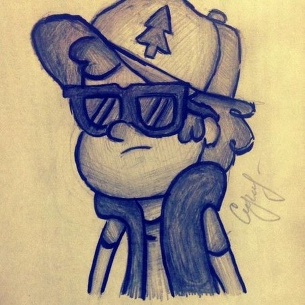 Легкие рисунки фломастером на бумаге