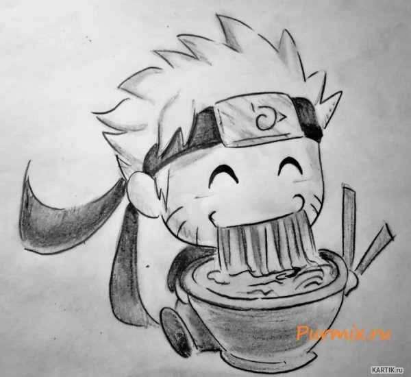 Чиби срисовывание аниме Наруто