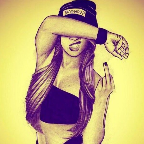 Дерзкая девушка рисунок