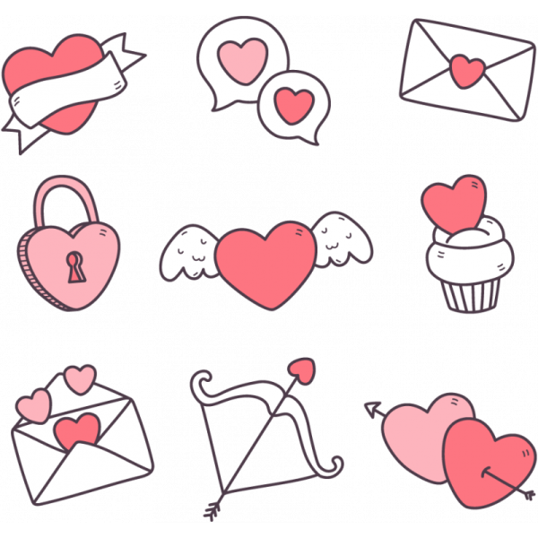 Наклейки на день Святого Валентина
