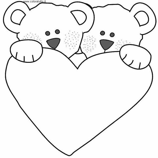 Сердечко раскраска для детей