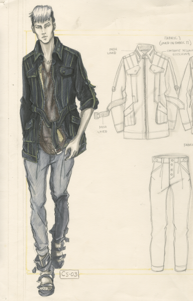 Скетчи мужской одежды