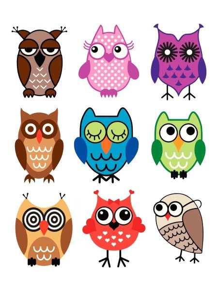 Совы мультяшные