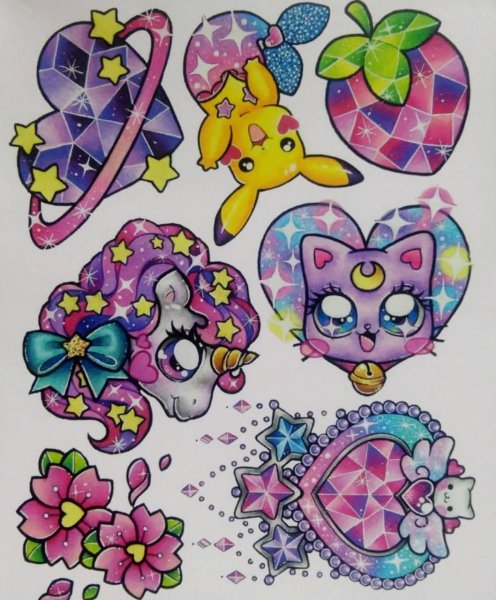 Тату эскизы маленькие цветные