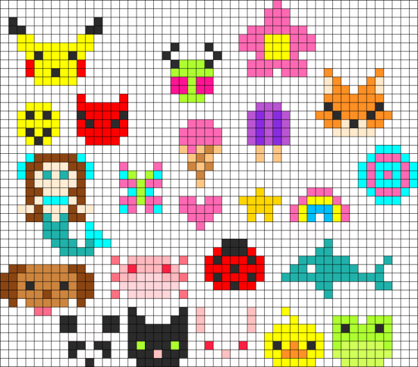 Много рисунков на одном листе