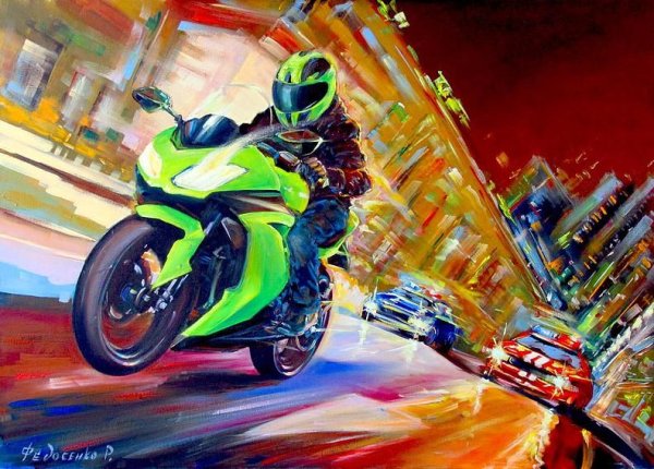 Картина мотоцикл