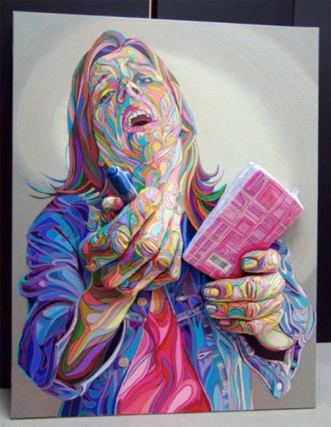 Волк красками