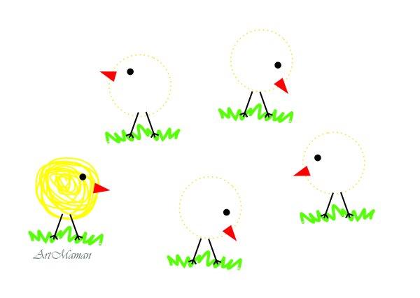 Рисование для детей цыпленок