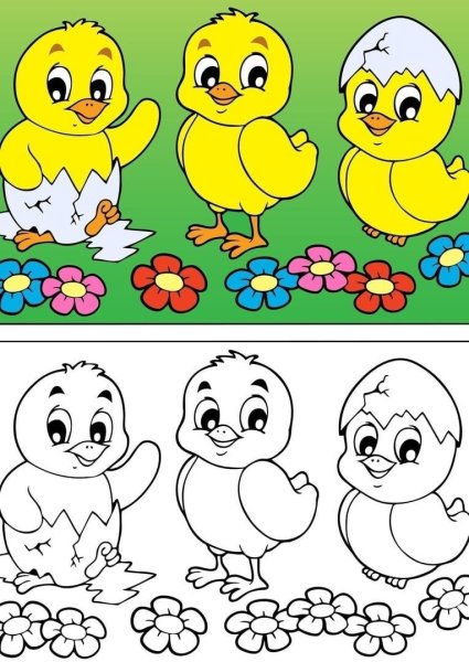 Раскрась по образцу для малышей