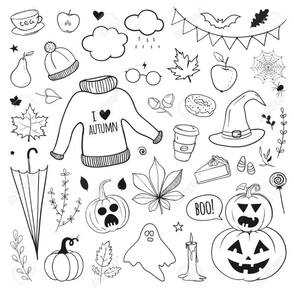 Наклейки чёрно белыеосение