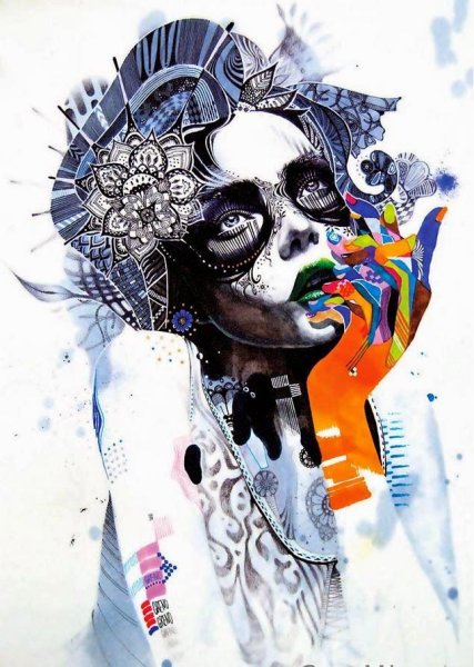 Нарисоыаная Левушка в очках