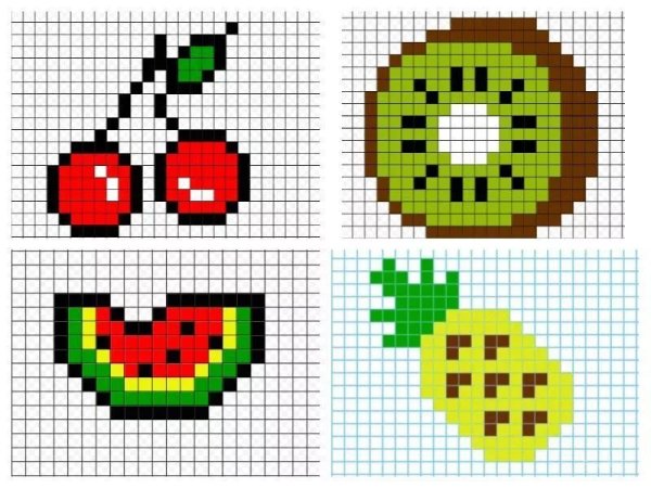 Рисунки по клеточкам небольшие