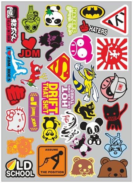 Стикеры для распечатки черно белые