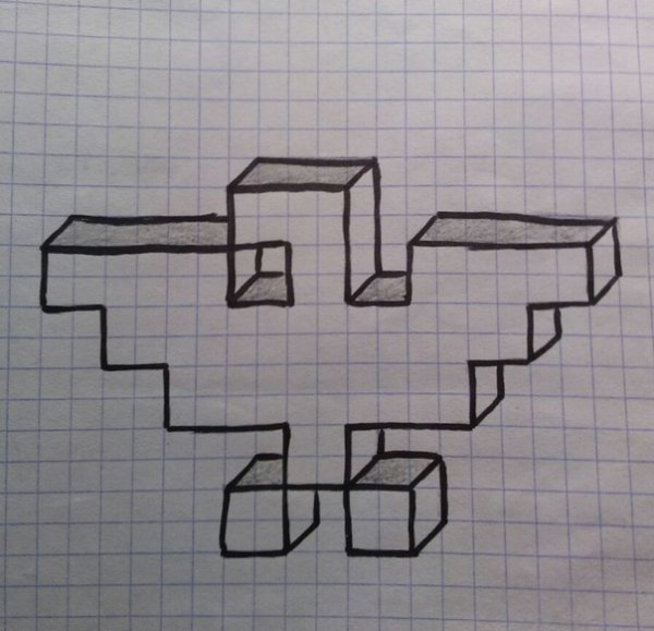 Рисунки по клеточкам ручкой