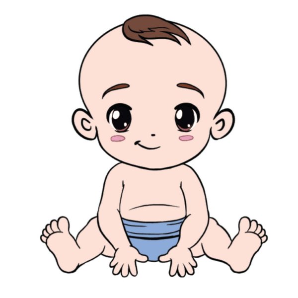 Нарисованный малыш мальчик