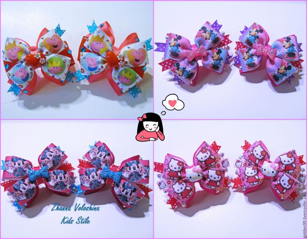 Бантики из репса 2.5 с кабошоном