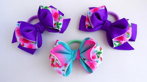 Заколки из репсовых лент