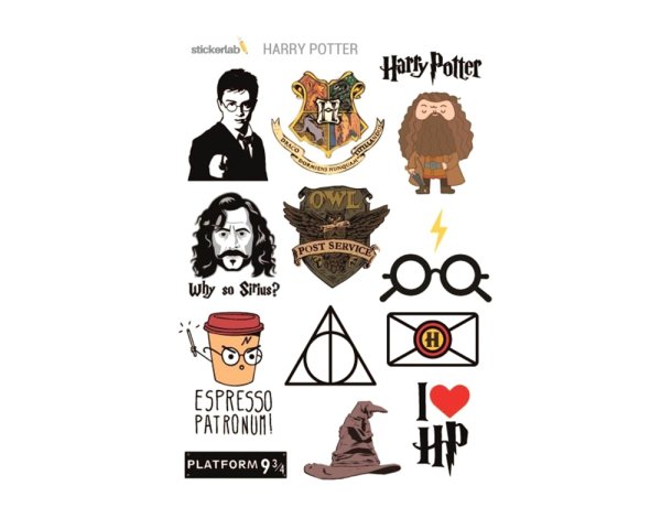 Чёрно белые наклейки Гарри Поттер