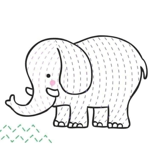 Штриховка слон для дошкольников