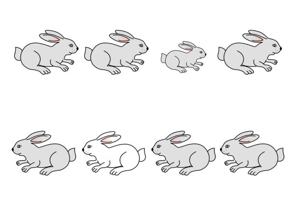 Рисунок зайца для срисовки