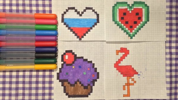 Рисунки по клеточкам заяц