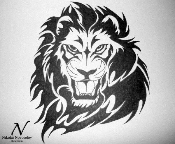 Эскизы для выжигания Лев