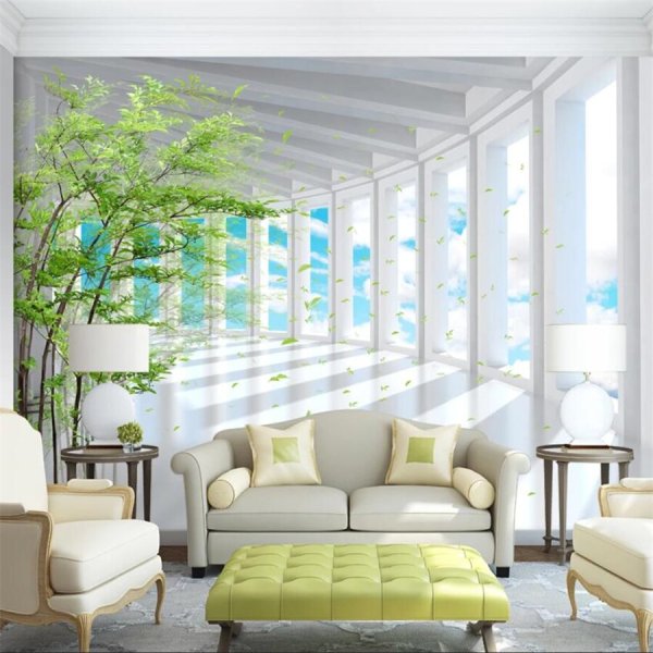 Фотообои с перспективой в интерьере