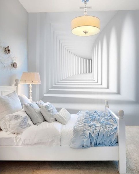 Фотообои в спальню расширяющие пространство