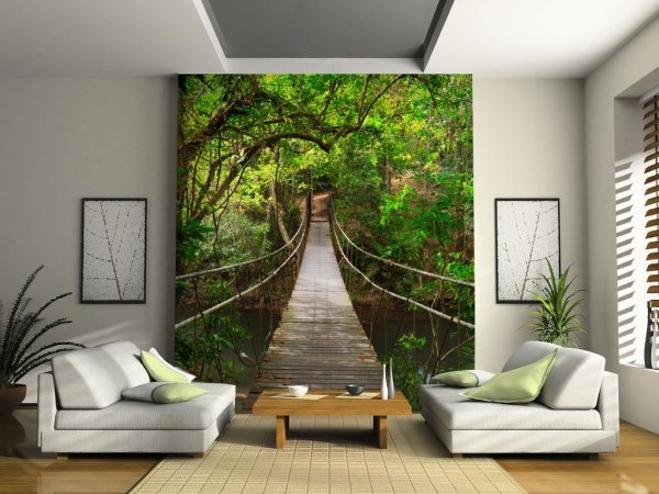 Фотообои с перспективой в интерьере