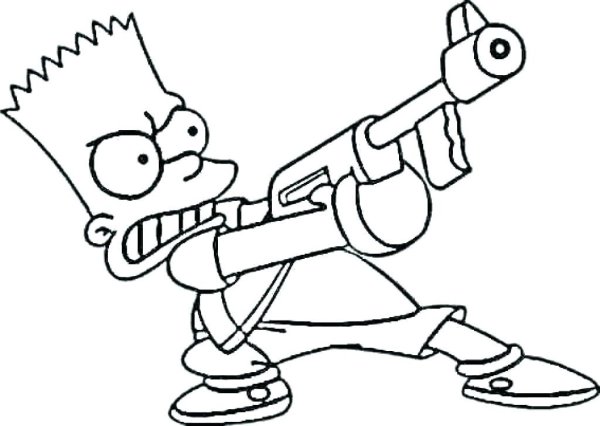 Барт симпсон разукрашка