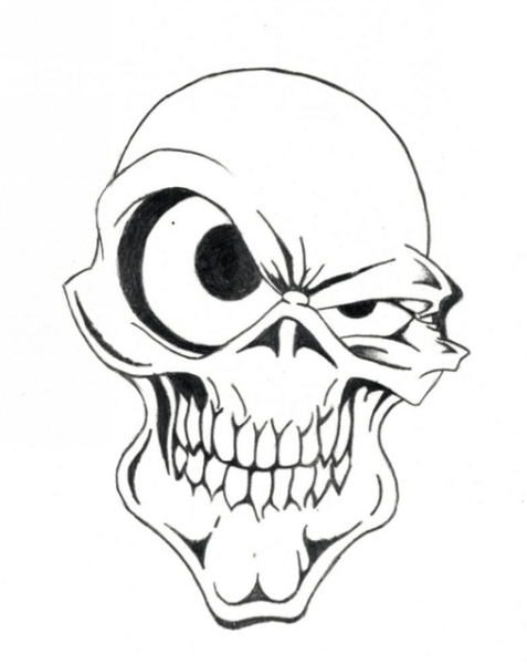 Череп рисунок карандашом