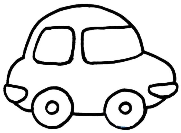 Машинка сзади контур
