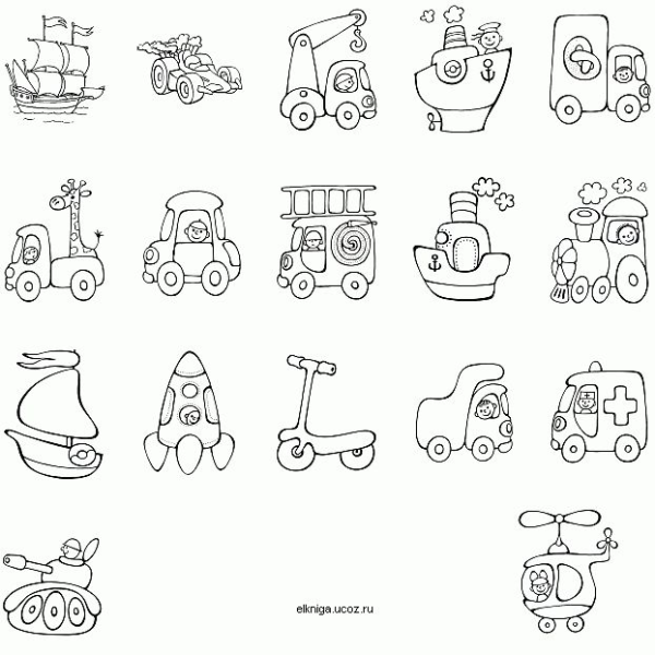 Раскраски для детей много на одном листе