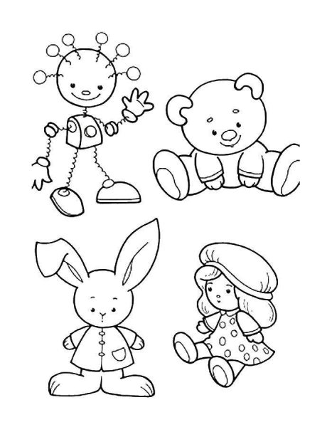 Раскраска для малышей. Игрушки