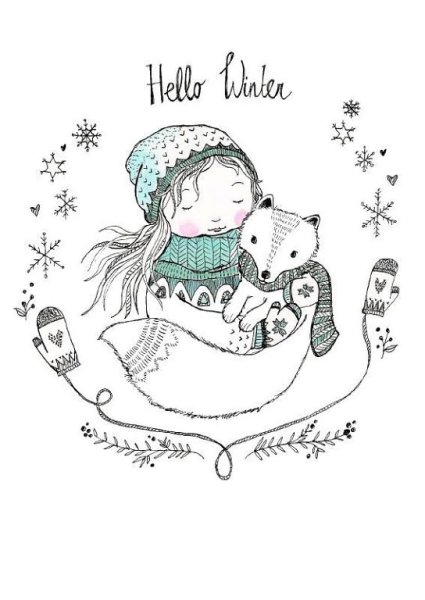 Зимние рисунки для срисовки