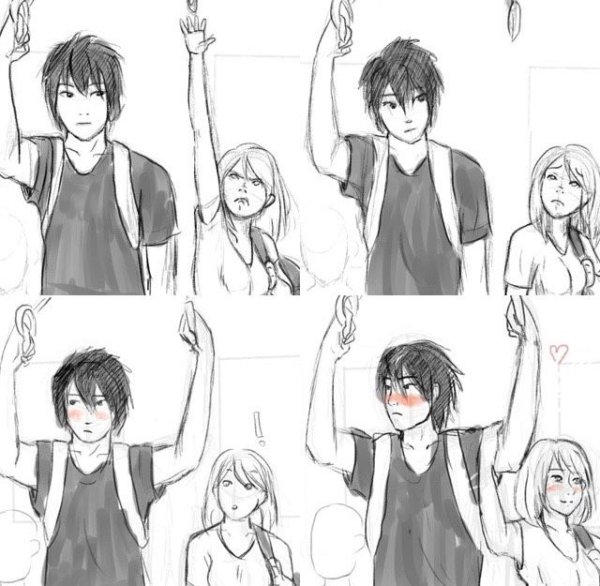 Аниме высокий парень и девочка